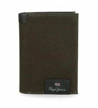 Hilltop vertical leather wallet with coin purse Dark Green