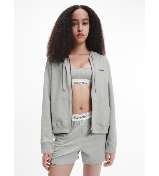 Lounge Zip Up Modern Cotton Sweatshirt grey