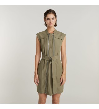 Vestido Multi Zip verde