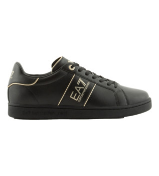 Classiche sneakers in pelle nera con logo
