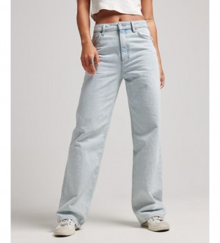 Organic cotton jeans with wide leg in blue