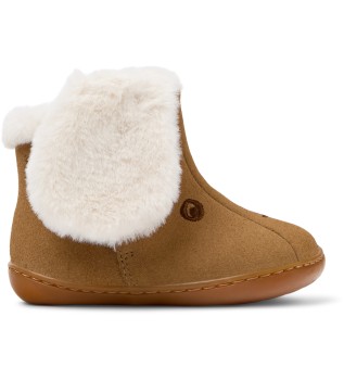 Brązowe skórzane buty za kostkę Twnis