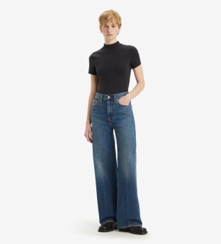 Ribcage Jeans mit weitem Bein blau