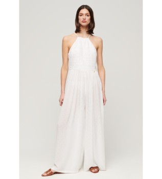 Witte geborduurde jumpsuit