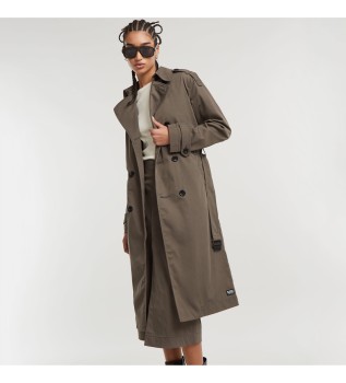 Trenchcoat bruin gabardine