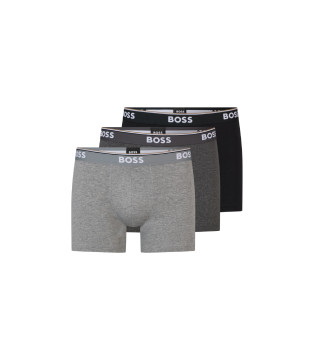 Pack 3 Boxer 3P Power grigio, nero