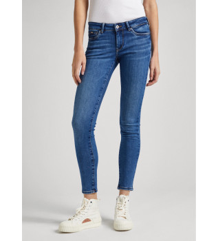 Modre skinny kavbojke z nizkim vzponom