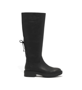Brimfield black leather high top zip up boots