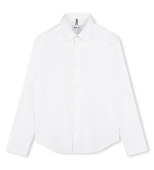 Lngrmad vit skjorta med rak skrning