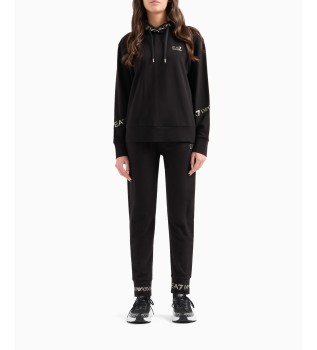 Stretch cotton shawl with black logo tape detail