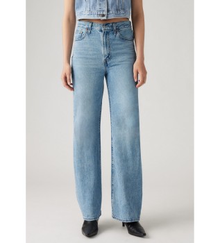 Ribcage Jeans mit weitem Bein blau