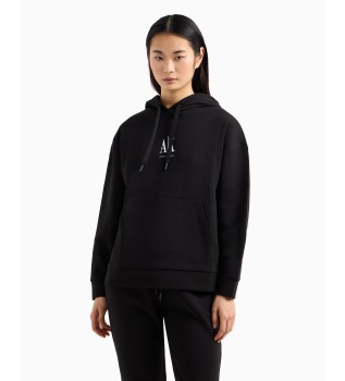 Sweatshirt med svart logotyp