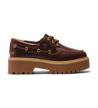 Stone Street brown leather boat shoes