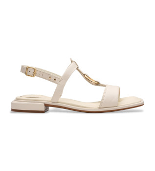 Sandali Ariany Sling in pelle bianco crema