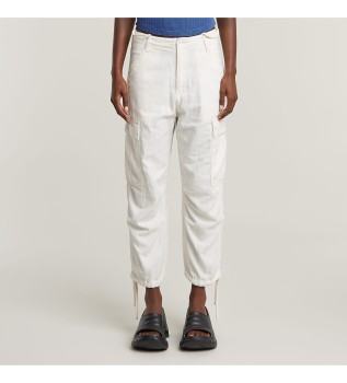 Pantaloni cargo bianchi cropped