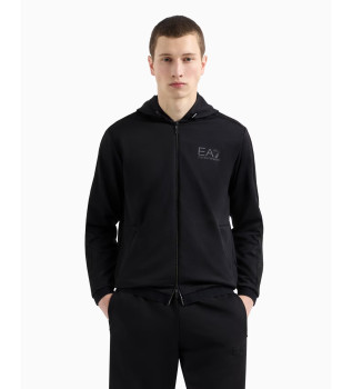 Gold Label hoodie i twill med stretch svart
