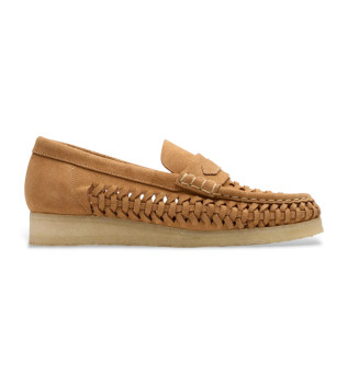 WBLoaferWeave mocassins en cuir marron