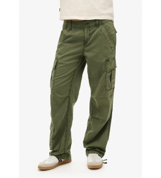 Pantaln cargo de corte recto y talle bajo verde