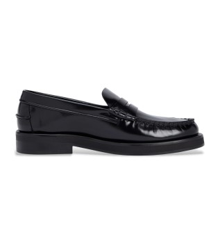 Mocassins en cuir ouverts noir