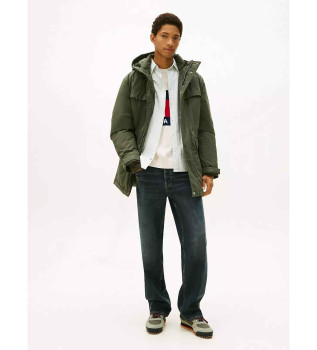 Parka large avec finition dperlante verte