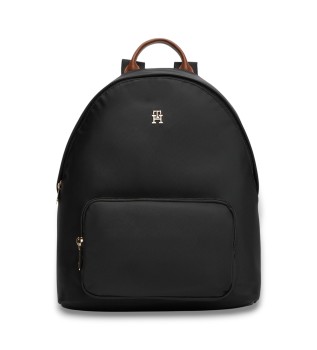 Czarny plecak z monogramem