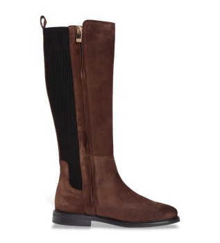 Bottes en daim et cuir marron