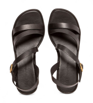 N852 Sandali Gaia in pelle nera