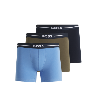 3 packs de cales boxer azul, azul-marinho e verde Bold