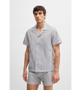Chemise à coupe régulière en tissu sirsaka marine