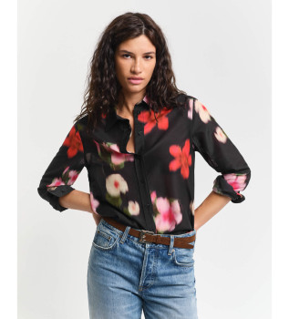 Chemise florale noire