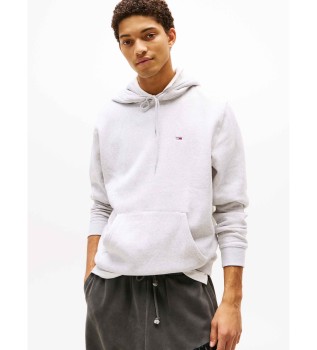 Sweat  capuche en polaire grise brosse avec capuche