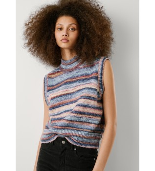 Gilet azzurro multicolore