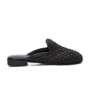 Zuecos de piel 161273 negro