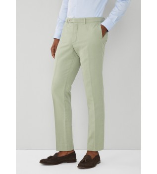 Pantalon chino en lin vert