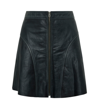 Gonna in pelle blu navy Andrea