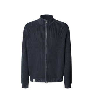 Parker Zip Marineblaue Zip-Strickjacke