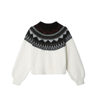 Buffy beige, blauer Pullover