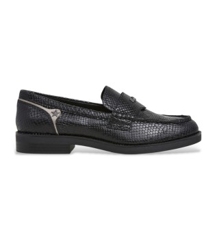 Black Judy Snake leather loafers