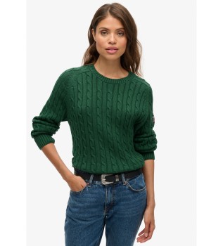 Sweter Slouchy Cable w kolorze zielonym