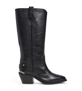 Bottes en cuir April Neutral black
