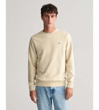 Felpa Shield con scollo tondo beige