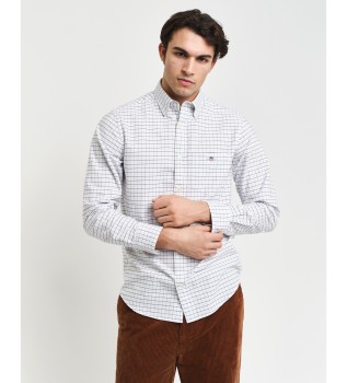 Camisa Oxford Cl�sica Regular Fit A Cuadros Tattersall blanco