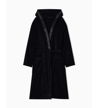 Badrock i frott� med logotyp p� svart kant