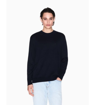 Navy tr�je med rund hals