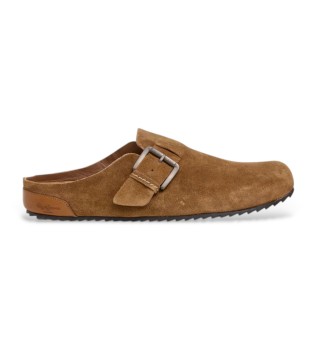 Zoccoli Corby in pelle marrone