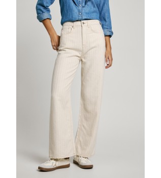 Dżinsy Straight Fit Stripe beżowe