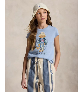 Gebreid katoenen T-shirt en blauwe Bear Polo