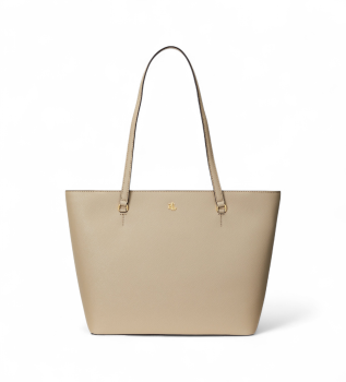 Medium Karly tote bag in taupe cross-grain leather