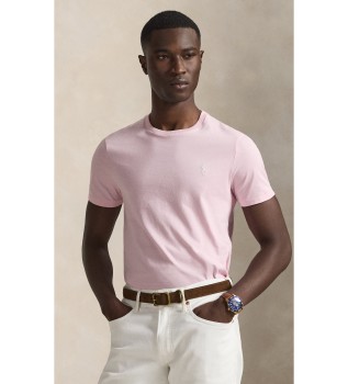 Camiseta de punto Custom Slim Fit rosa claro
