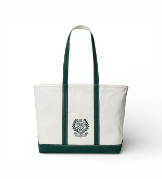 Witte canvas Wimbledon tote tas